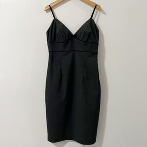 EXPRESS y2k Black Lace Trim Strappy Sheath Dress Size 2